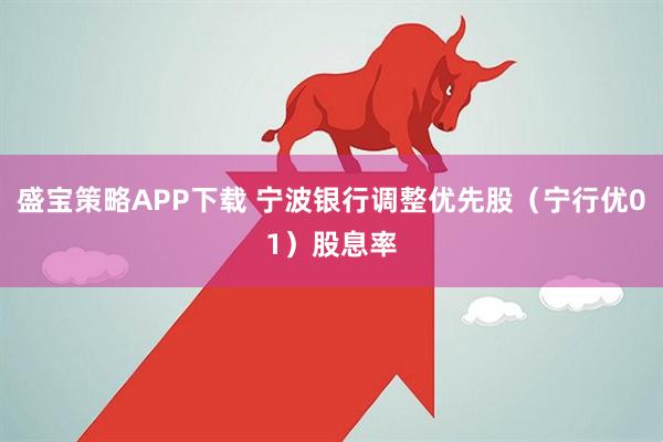 盛宝策略APP下载 宁波银行调整优先股（宁行优01）股息率
