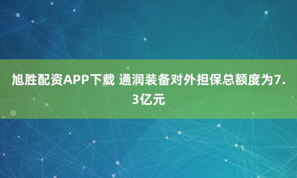 旭胜配资APP下载 通润装备对外担保总额度为7.3亿元